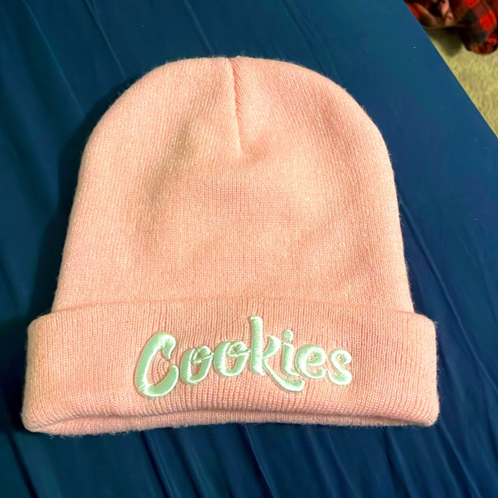 Pink and white cookies beanie/hat